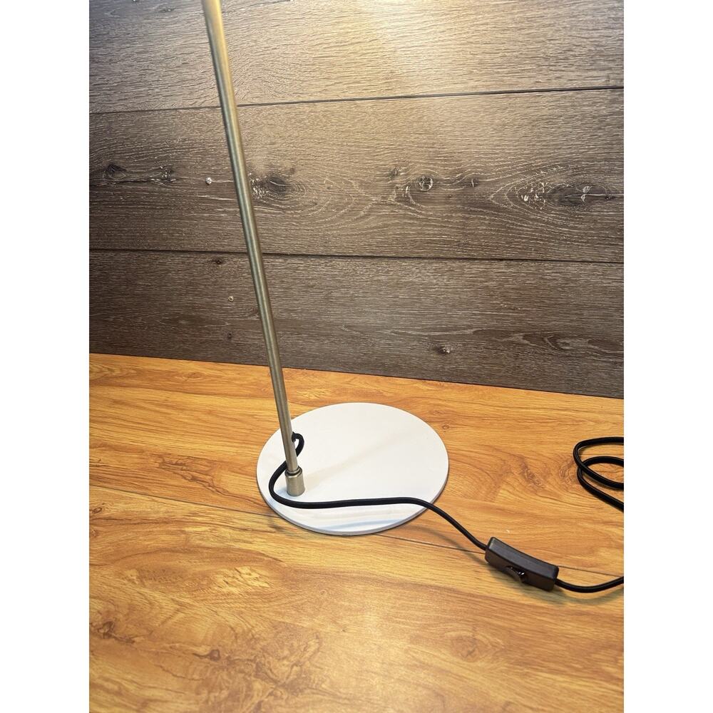 ⁠Mid Century Modern Style Stain Brass & White Cone Desk Lamp 24” Tall - Picture 6 of 14